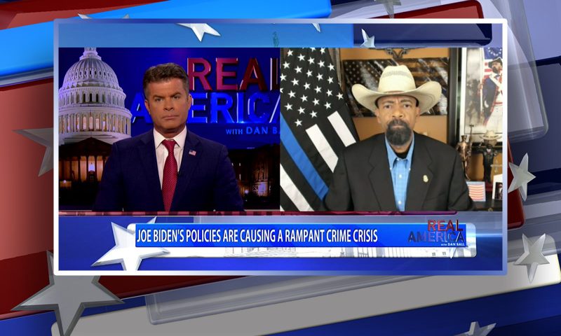 Video still from Sheriff David Clarke's interview with Real America on One America News Network