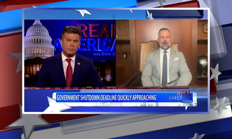 Video still from Rep. Cory Mills' interview with Real America on One America News Network