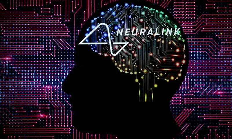 Neuralink Illustration Neuralink displayed on mobile in this multiple exposure photo illustration. On 16 April 2023 in Brussels, Belgium(Photo illustration by Jonathan Raa/NurPhoto via Getty Images)