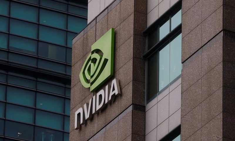 A view of a Nvidia logo at their headquarters in Taipei, Taiwan May 31, 2023. REUTERS/Ann Wang/File photo