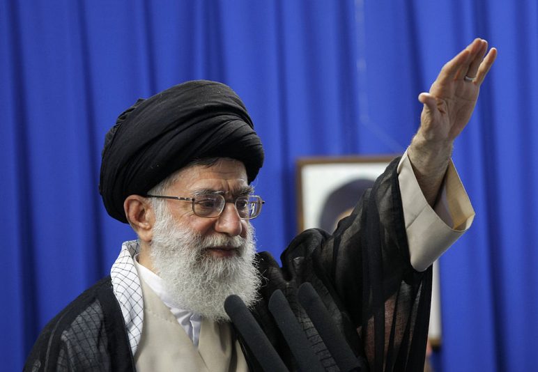 Iran's supreme leader Ayatollah Ali Khamenei gestures as he addresses the faithful at the weekly Muslim Friday prayers at Tehran University on June 19, 2009. Khamenei called for an end to street protests over last week's disputed presidential election, siding with declared winner Mahmoud Ahmadinejad, in his first public appearance after daily protests over the official results. AFP PHOTO/BEHROUZ MEHRI (Photo credit should read BEHROUZ MEHRI/AFP via Getty Images)