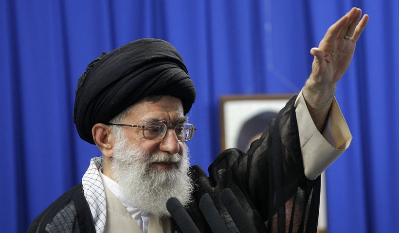 Iran's supreme leader Ayatollah Ali Khamenei gestures as he addresses the faithful at the weekly Muslim Friday prayers at Tehran University on June 19, 2009. Khamenei called for an end to street protests over last week's disputed presidential election, siding with declared winner Mahmoud Ahmadinejad, in his first public appearance after daily protests over the official results. AFP PHOTO/BEHROUZ MEHRI (Photo credit should read BEHROUZ MEHRI/AFP via Getty Images)