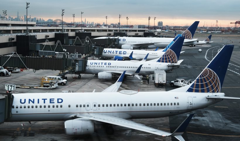 United Airlines planes sit on the runway at Newark Liberty International Airport on November 30, 2021 in Newark, New Jersey. The United States, and a growing list of other countries, has restricted flights from southern African countries due to the detection of the COVID-19 Omicron variant last week in South Africa. Stocks in the travel and airline industry have fallen in recent days as fears grow over the spread and severity of the variant. (Photo by Spencer Platt/Getty Images)