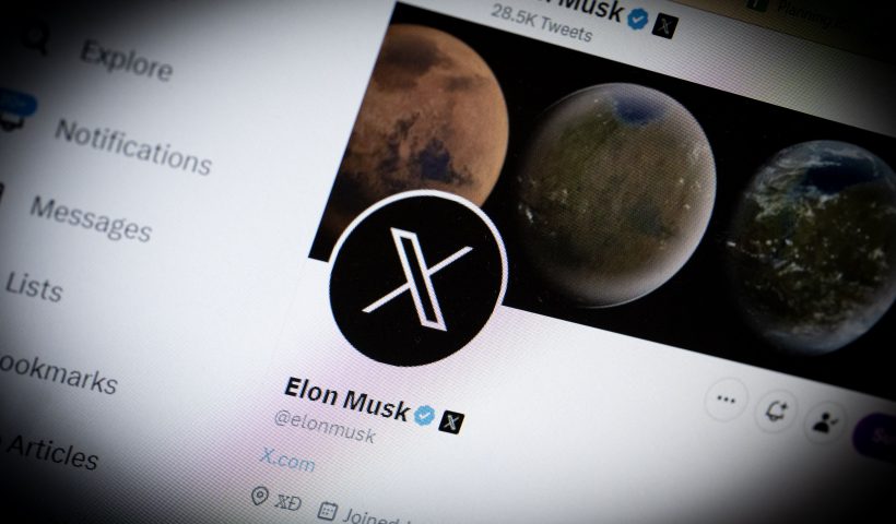 TOPSHOT - The new Twitter logo rebranded as X, is pictured in Paris on July 24, 2023, on the account of it's owner Elon Musk, after he changed his profile picture late on July 23, 2023, to the company's new logo, which he described as "minimalist art deco," and updated his Twitter bio to "X.com," which now redirects to twitter.com. Twitter launched its new logo on July 24, 2023, replacing the blue bird with a white X on a black background as the Elon Musk-owned company moves toward rebranding as X. Founded in 2006, Twitter takes its name from the sound of birds chattering, and it has used avian branding since its early days, when the company bought a stock symbol of a light blue bird for $15, according to the design website Creative Bloq. (Photo by ALAIN JOCARD / AFP) (Photo by ALAIN JOCARD/AFP via Getty Images)