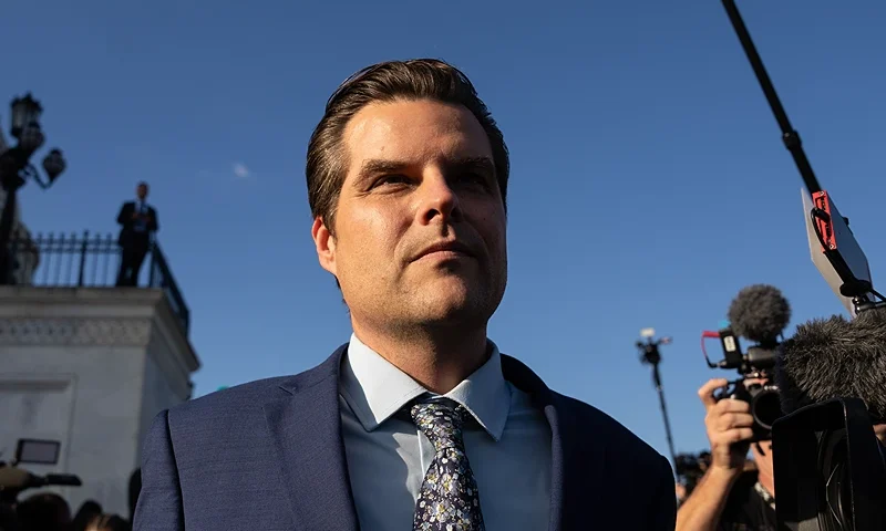 WASHINGTON, DC - OCTOBER 3: Rep. Matt Gaetz (R-FL) leaves the U.S. Capitol after U.S. Speaker of the House Kevin McCarthy (R-CA) was ousted form his position, October 3, 2023 in Washington, DC. McCarthy was removed by a motion to vacate, an effort led by a handful of conservative members of his own party, including Rep. Matt Gaetz (R-FL). (Photo by Drew Angerer/Getty Images)