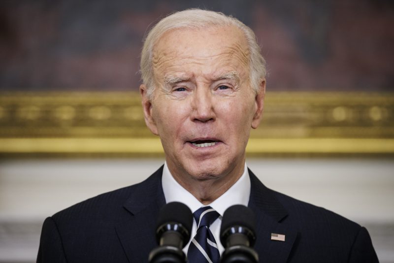 WASHINGTON, DC - OCTOBER 7: President Joe Biden speaks on the terrorist attacks in Israel. (Photo by Samuel Corum/Getty Images)
