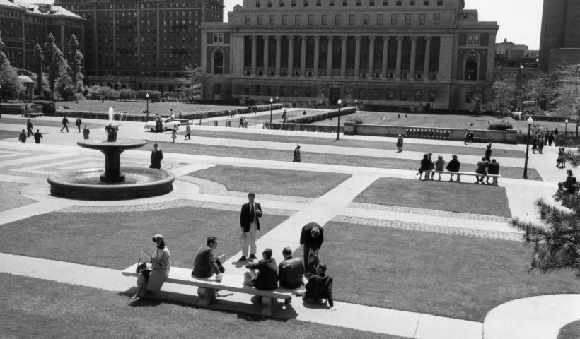 10th May 1962: Columbia University, New York, seen across formal gardens. (Photo by William Lovelace/Express/Getty Images)