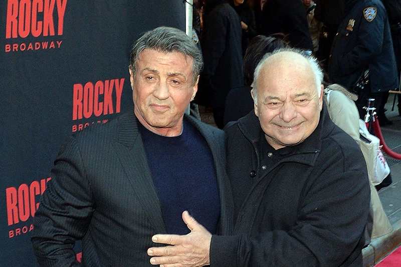 NEW YORK, NY - MARCH 13: (L-R) Actors Sylvester Stallone and Burt Young attend the "Rocky" Broadway opening night at the Winter Garden Theatre on March 13, 2014 in New York City. (Photo by Andrew H. Walker/Getty Images)