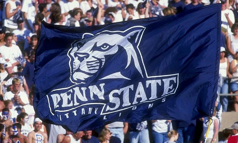 5 Sep 1998: Penn State Nittany Lion fans hoist a flag up in the air during a game against the Southern Mississippi State Golden Eagles at the Beaver Stadium in State College, Pennsylvania. The Nittany Lions defeated the Golden Eagles 34-6. Mandatory Cred