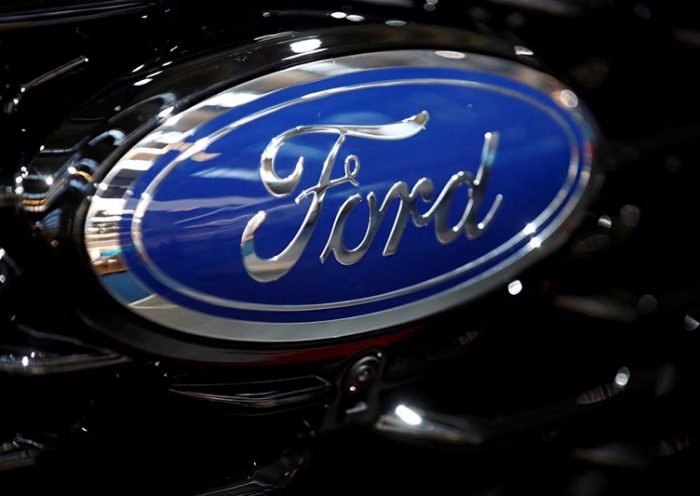 Ford logo is pictured at the 2019 Frankfurt Motor Show (IAA) in Frankfurt, Germany September 10, 2019. REUTERS/Wolfgang Rattay/File Photo