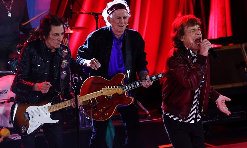 The members of the Rolling Stones Mick Jagger, Keith Richards and Ronnie Wood perform during a private record release party of their new album "Hackney Diamonds" in New York City, U.S., October 19, 2023. REUTERS/Shannon Stapleton