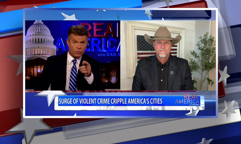 Video still from Sheriff Mark Lamb's interview with Real America on One America News Network
