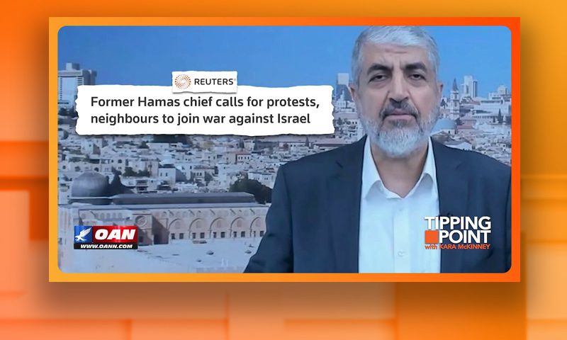 The photo is of a former Hamas chief who is calling for protests and for neighbors to join the war against Israel.