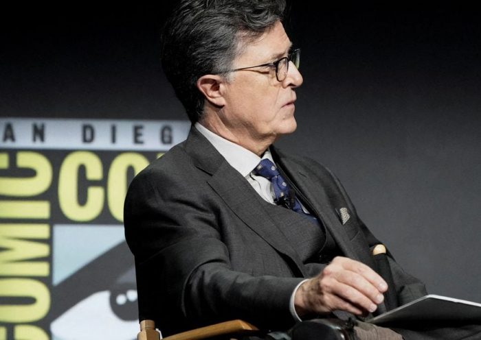 Stephen Colbert moderates a panel on the Prime Video streaming series The Lord of the Rings: The Rings of Power at Comic-Con International in San Diego, California, U.S., July 22, 2022. REUTERS/Bing Guan/File Photo