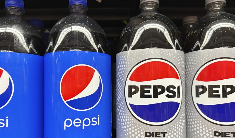 FILE - Pepsi soft drinks in plastic bottles are on sale at a grocery store, Wednesday, Nov. 15, 2023, in New York. New York state sued PepsiCo on Wednesday, Nov. 15, in an effort to hold the soda-and-snack food giant partly responsible for litter that winds up in bodies of water that supply the city of Buffalo with drinking water. (AP Photo/Ted Shaffrey, File)