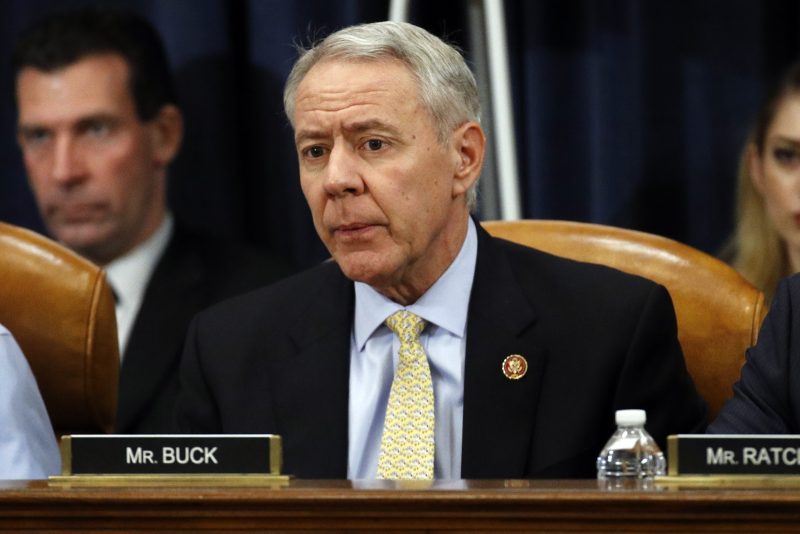 WASHINGTON, DC - DECEMBER 13: Rep. Ken Buck, R-Colo., votes no on the first article of impeachment as the House Judiciary Committee holds a public hearing to vote on the two articles of impeachment against U.S. President Donald Trump in the Longworth House Office Building on Capitol Hill December 13, 2019 in Washington, DC. The articles charge Trump with abuse of power and obstruction of Congress. House Democrats claim that Trump posed a 'clear and present danger' to national security and the 2020 election based on his dealings with Ukraine. (Photo by Patrick Semansky-Pool/Getty Images)