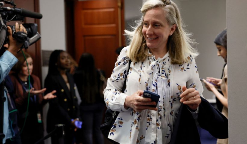 WASHINGTON, DC - MAY 31: Rep. Abigail Spanberger (D-VA) departs from a House Democrat caucus meeting with White House debt negotiators at the U.S. Capitol on May 31, 2023 in Washington, DC. The House is expected to vote on The Fiscal Responsibility Act, legislation negotiated between the White House and House Republicans to raise the debt ceiling until 2025 and avoid a federal default. (Photo by Anna Moneymaker/Getty Images)
