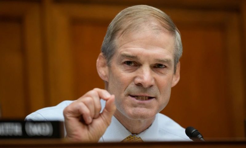 WASHINGTON, DC - SEPTEMBER 28: U.S. Rep Jim Jordan (R-OH) delivers remarks during a House Oversight Committee hearing titled “The Basis for an Impeachment Inquiry of President Joseph R. Biden, Jr.” on Capitol Hill September 28, 2023 in Washington, DC. The hearing is expected to focus on the constitutional and legal questions House Republicans are raising about President Biden and his son Hunter Biden. (Photo by Drew Angerer/Getty Images)