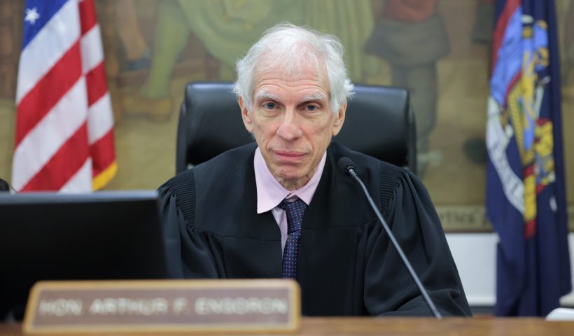NEW YORK, NEW YORK - OCTOBER 17: Judge Arthur F. Engoron presides over Former U.S. President Donald Trump's civil fraud case at New York State Supreme Court on October 17, 2023 in New York City. Former President Trump may be forced to sell off his properties after Justice Arthur Engoron canceled his business certificates after ruling that he committed fraud for years while building his real estate empire after being sued by Attorney General Letitia James, who is seeking $250 million in damages. (Photo by Andrew Kelly-Pool/Getty Images)