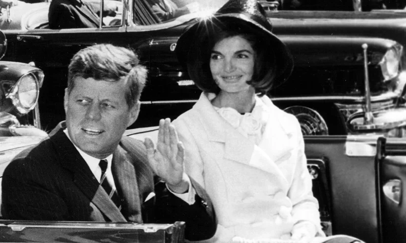 381091 72: The President and Mrs. Kennedy ride in a parade March 27, 1963 in Washington. (Photo by National Archive/Newsmakers)