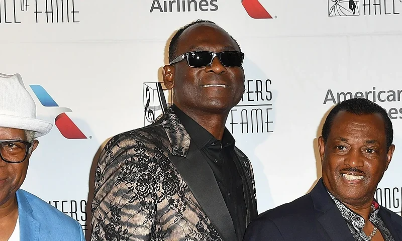 US singers Dennis Thomas (L), George Brown (2nd from L), Robert 'Kool' Bell (2nd from R), and Ronald Bell (R), from the band Kool & The Gang, attend the Songwriters Hall of Fame 49th Annual Induction and Awards Dinner at New York Marriott Marquis Hotel on June 14, 2018 in New York City. (Photo by ANGELA WEISS / AFP) (Photo credit should read ANGELA WEISS/AFP via Getty Images)