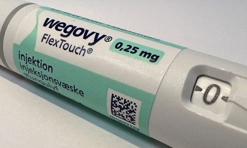 A 0.25 mg injection pen of Novo Nordisk's weight-loss drug Wegovy is shown in this photo illustration in Oslo, Norway, August31, 2023. REUTERS/Victoria Klesty/Illustration