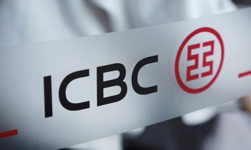 The logo of Industrial and Commercial Bank of China (ICBC) is pictured at the entrance to its branch in Beijing, China April 1, 2019. Picture taken April 1, 2019. REUTERS/Florence Lo/File Photo