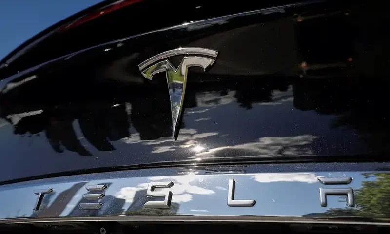 The company logo is pictured on a Tesla Model X electric vehicle in this picture illustration taken in Moscow, Russia July 23, 2020. Picture taken July 23, 2020. REUTERS/Evgenia Novozhenina/File Photo