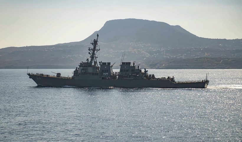 The guided-missile destroyer USS Carney in Souda Bay, Greece. The American warship and multiple commercial ships came under attack Sunday, Dec. 3, 2023 in the Red Sea, the Pentagon said, potentially marking a major escalation in a series of maritime attacks in the Mideast linked to the Israel-Hamas war. “We’re aware of reports regarding attacks on the USS Carney and commercial vessels in the Red Sea and will provide information as it becomes available,” the Pentagon said. (Petty Officer 3rd Class Bill Dodge/U.S. Navy via AP)