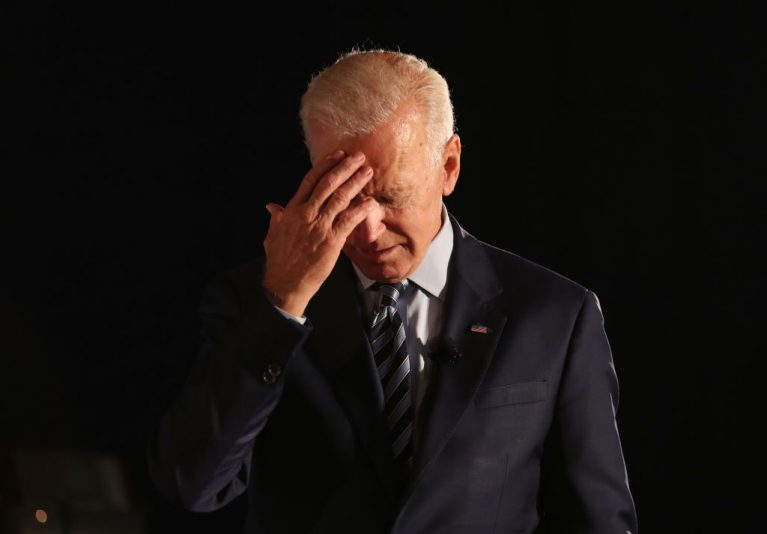 DES MOINES, IOWA - JULY 15: Democratic presidential candidate former U.S. Vice President Joe Biden pauses as he speaks during the AARP and The Des Moines Register Iowa Presidential Candidate Forum at Drake University on July 15, 2019 in Des Moines, Iowa. Twenty Democratic presidential candidates are participating in the forums that will feature four candidate per forum, to be held in cities across Iowa over five days. (Photo by Justin Sullivan/Getty Images)