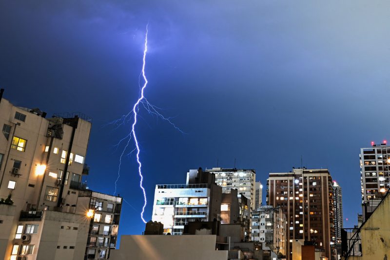 TOPSHOT-ARGENTINA-WEATHER-FEATURE
TOPSHOT - A lightning strikes the city of Buenos Aires during a storm on May 23, 2023. (Photo by LUIS ROBAYO / AFP) (Photo by LUIS ROBAYO/AFP via Getty Images)
