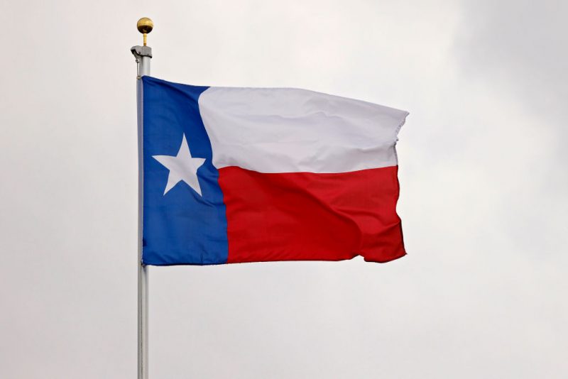 SAN ANTONIO, TEXAS - MARCH 30: A general view of the Texas state flag during the first round of the Valero Texas Open at TPC San Antonio on March 30, 2023 in San Antonio, Texas. (Photo by Mike Mulholland/Getty Images)