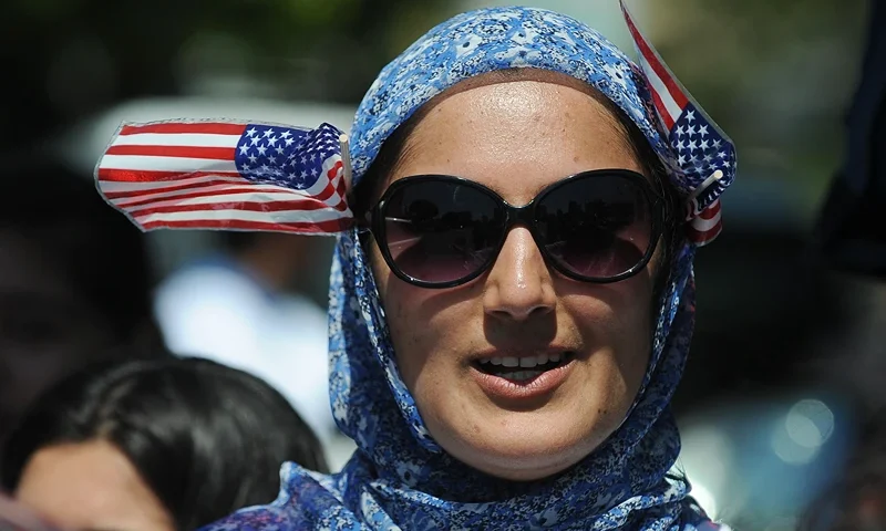 Nadia Nawaz, 27, attends the 9/11 Interfaith Peace Vigil at the Islamic Center of Southern California on September 11, 2010. For the first time, Eid al-Fitr, the feast celebrating the end of the Muslim holy month of Ramadan, falls at the same time as the anniversary of the Sept. 11, 2001 attacks on the World Trade Center and Pentagon. AFP PHOTO / ROBYN BECK (Photo by ROBYN BECK / AFP) (Photo by ROBYN BECK/AFP via Getty Images)