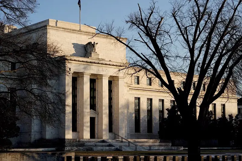 The Federal Reserve building in Washington, U.S., January 26, 2022. REUTERS/Joshua Roberts//File Photo