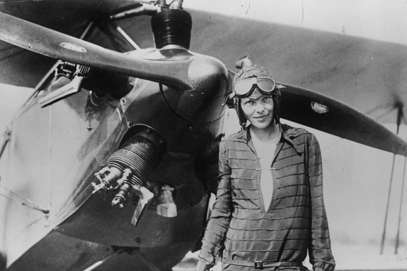 Ameila Earhart With Airplane
394033 03: (FILE PHOTO) Amelia Earhart stands June 14, 1928 in front of her bi-plane called "Friendship" in Newfoundland. Carlene Mendieta, who is trying to recreate Earhart's 1928 record as the first woman to fly across the US and back again, left Rye, NY on September 5, 2001. Earhart (1898 - 1937) disappeared without trace over the Pacific Ocean in her attempt to fly around the world in 1937. (Photo by Getty Images)