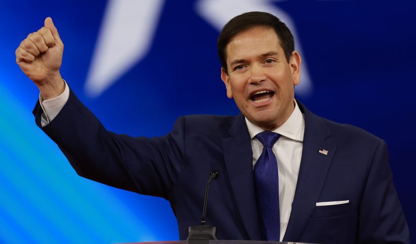ORLANDO, FLORIDA - FEBRUARY 25: Sen. Marco Rubio (R-FL) speaks during the Conservative Political Action Conference (CPAC) at The Rosen Shingle Creek on February 25, 2022 in Orlando, Florida. CPAC, which began in 1974, is an annual political conference attended by conservative activists and elected officials. (Photo by Joe Raedle/Getty Images)