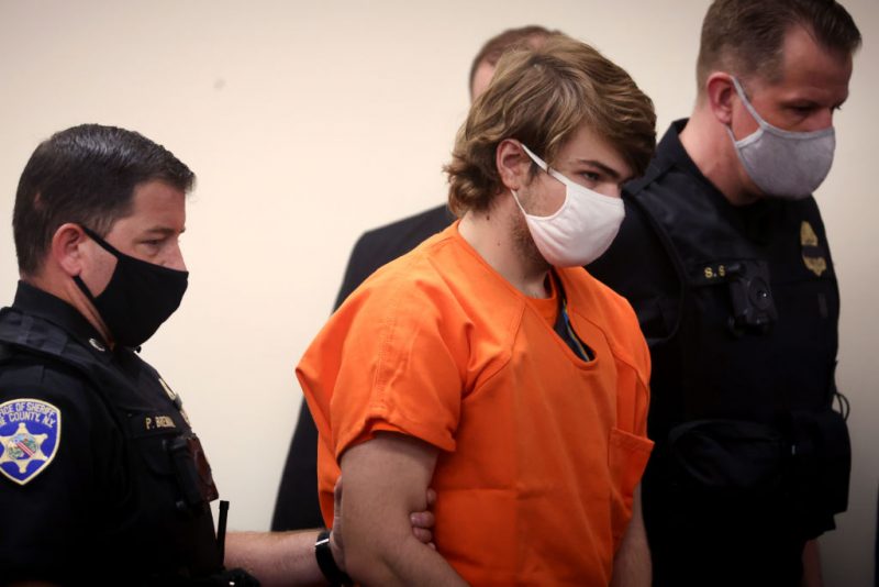 BUFFALO, NEW YORK - MAY 19: Payton Gendron arrives for a hearing at the Erie County Courthouse on May 19, 2022 in Buffalo, New York. Gendron is accused of killing 10 people and wounding another 3 during a shooting at a Tops supermarket on May 14 in Buffalo. The attack was believed to be motivated by racial hatred. (Photo by Scott Olson/Getty Images)