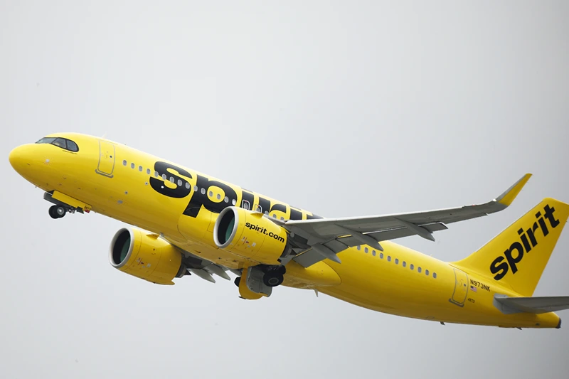 Spirit Airlines Experiencing Widespread Technicality Difficulties Causes Nationwide Delays
LOS ANGELES, CALIFORNIA - JUNE 01: A Spirit Airlines plane takes off at Los Angeles International Airport (LAX) on June 1, 2023 in Los Angeles, California. Over 40 percent of Spirit Airlines flights around the country were delayed today following a technical issue with its app, website and airport kiosks. (Photo by Mario Tama/Getty Images)