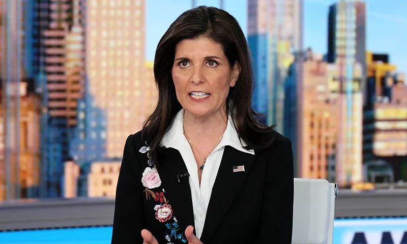 NEW YORK, NEW YORK - JANUARY 29: Republican presidential candidate Nikki Haley visits "America Reports" at Fox News Channel Studios on January 29, 2024 in New York City. (Photo by Dia Dipasupil/Getty Images)