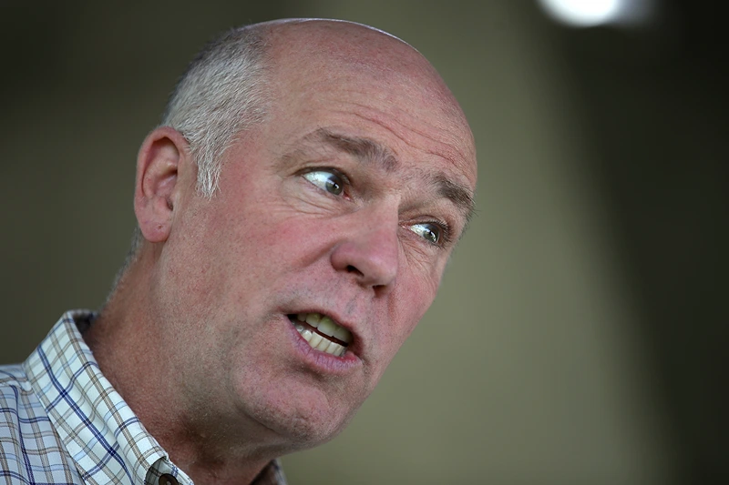 GOP Congressional Candidate Greg Gianforte Campaigns In Great Falls, MT
GREAT FALLS, MT - MAY 23: Republican congressional candidate Greg Gianforte looks on during a campaign meet and greet at Lions Park on May 23, 2017 in Great Falls, Montana. Greg Gianforte is campaigning throughout Montana ahead of a May 25 special election to fill Montana's single congressional seat. Gianforte is in a tight race against democrat Rob Quist. (Photo by Justin Sullivan/Getty Images)