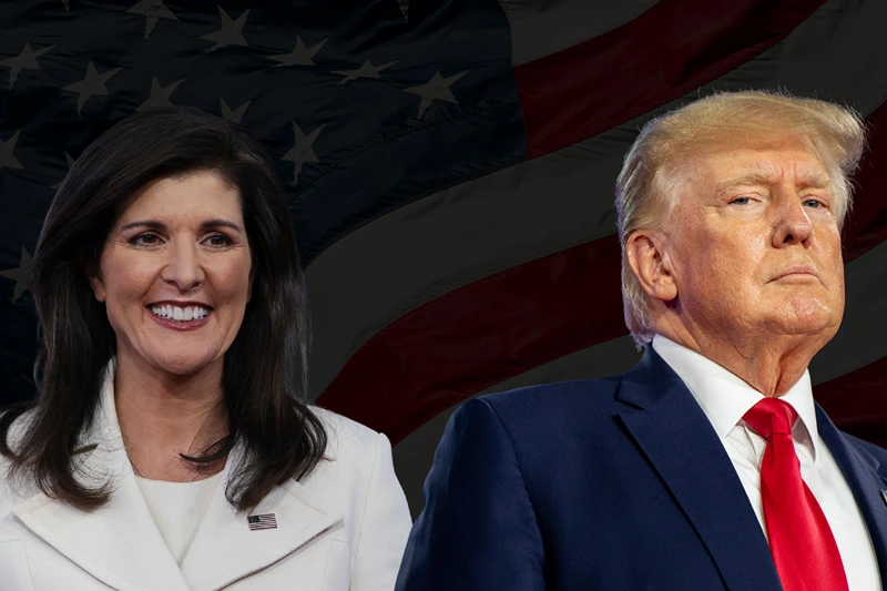 Trump- (Photo by Brandon Bell/Getty Images) Haley- (Photo by Win McNamee/Getty Images)