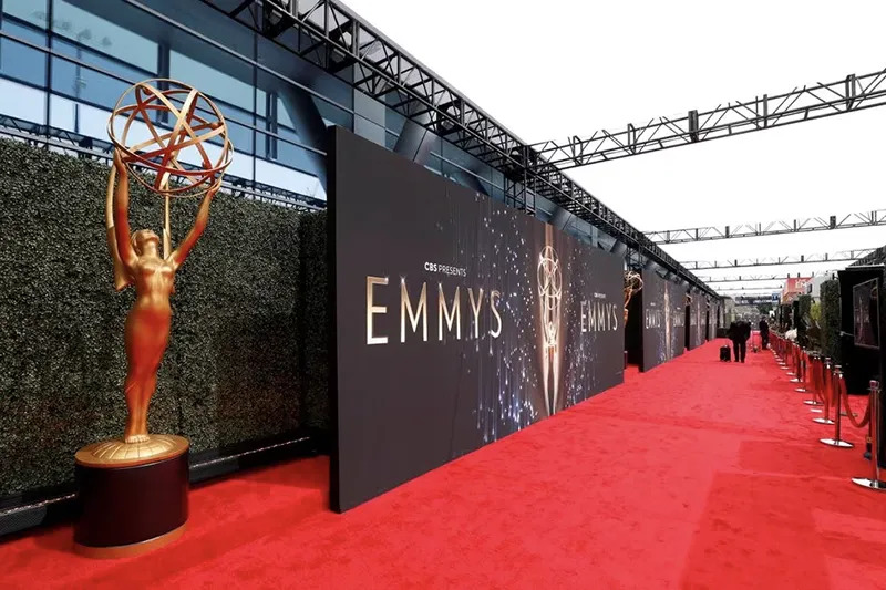 A general view shows the red carpet ahead of the 73rd Primetime Emmy Awards in Los Angeles, U.S., September 19, 2021. REUTERS/Mario Anzuoni