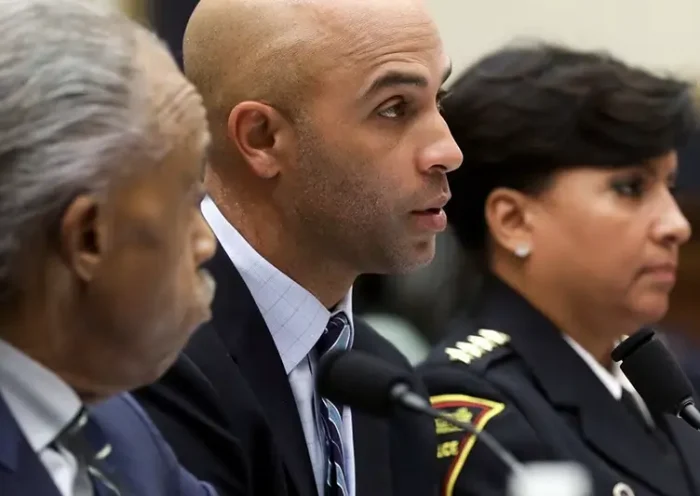 Former professional tennis player James Blake, who was assaulted by police in a case of mistaken identity, testifies during a U.S. House Judiciary Committee hearing on policing practices on Capitol Hill in Washington, U.S. September 19, 2019. REUTERS/Jonathan Ernst/ File photo