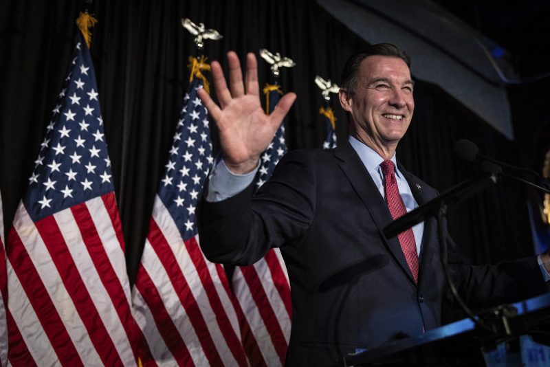 Former U.S. Rep. Tom Suozzi, Democratic candidate for New York's 3rd congressional district, speaks at his election night party Tuesday, Feb. 13, 2024, in Woodbury, N.Y. Suozzi won a special election for the House seat formerly held by George Santos.  (AP Photo/Stefan Jeremiah)