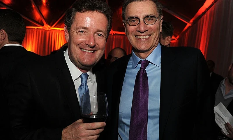 LOS ANGELES, CA - FEBRUARY 24: TV personality Piers Morgan (L) and Jimmy Finkelstein of Prometheus Global Media attend The Hollywood Reporter Big 10 Party at the Getty House on February 24, 2011 in Los Angeles, California. (Photo by Kevin Winter/Getty Images for THR)