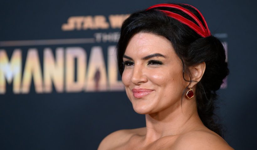 US-ENTERTAINMENT-TELEVISION-STREAMING-DISNEY+-MANDALORIAN US actress Gina Carano arrives for Disney+ World Premiere of "The Mandalorian" at El Capitan theatre in Hollywood on November 13, 2019. (Photo by Nick Agro / AFP) (Photo by NICK AGRO/AFP via Getty Images)