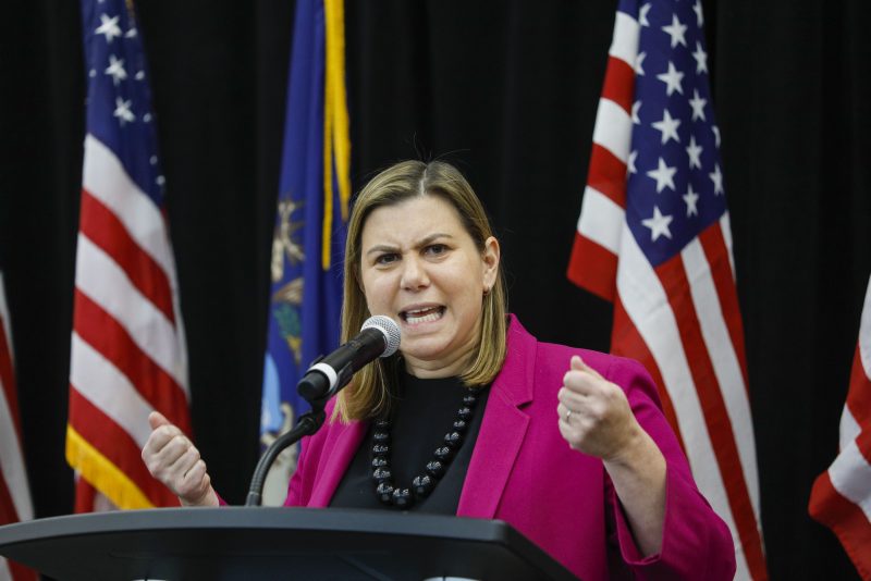 ROCHESTER, MI - DECEMBER 16: U.S. Rep Elissa Slotkin (D-MI) speaks with her constituents at a Town Hall meeting where she discuss her decision to vote in favor of the impeachment of President Donald Trumpon December 16, 2019 in Rochester, Michigan. House of Representatives will hold a historic vote on the Articles of Impeachment of President Donald Trump later this week. If the vote passes in the House, President Trump will become only the third sitting U.S. President to be impeached in the 243 year history of the United States. (Photo by Bill Pugliano/Getty Images)