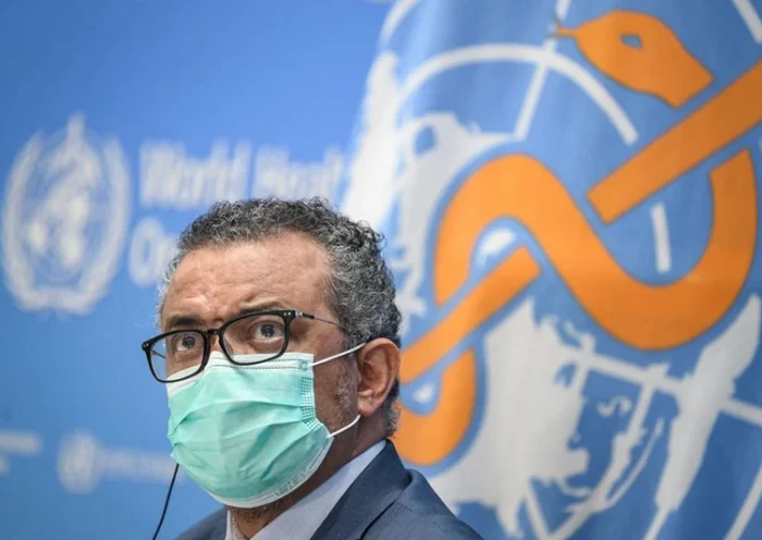 World Health Organization (WHO) Director-General Tedros Adhanom Ghebreyesus attends a press conference at the WHO headquarters in Geneva on December 20, 2021. - The World Health Organization chief called for the world to pull together and make the difficult decisions needed to end the Covid-19 pandemic within the next year. (Photo by Fabrice COFFRINI / AFP) (Photo by FABRICE COFFRINI/AFP via Getty Images)