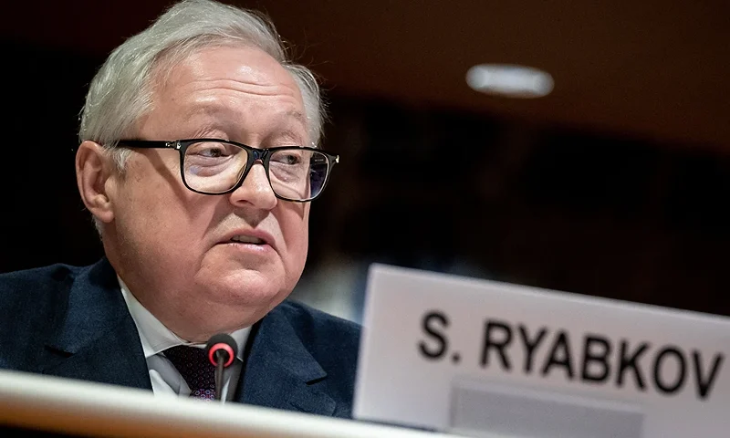 Russian Deputy Foreign Minister Sergei Ryabkov delivers a speech during a session of the UN Conference on Disarmament in Geneva on March 2, 2023. (Photo by Fabrice COFFRINI / AFP) (Photo by FABRICE COFFRINI/AFP via Getty Images)
