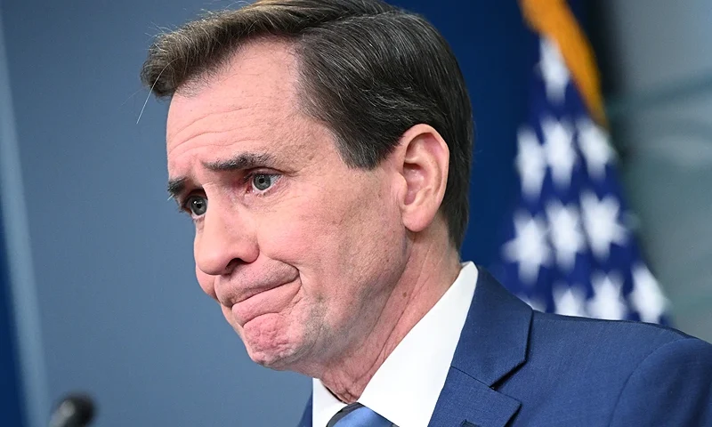 US National Security Council (NSC) spokesman John Kirby listens during the daily briefing in the Brady Briefing Room of the White House in Washington, DC, on January 31, 2024. (Photo by MANDEL NGAN / AFP) (Photo by MANDEL NGAN/AFP via Getty Images)